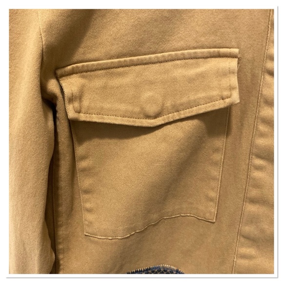 Johnny Was Amika Peplum Military Jacket Khaki Size Small - Picture 6 of 12